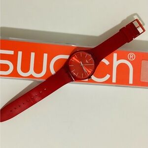 Swatch Vibrant Red Timepiece.❤️… *READ*